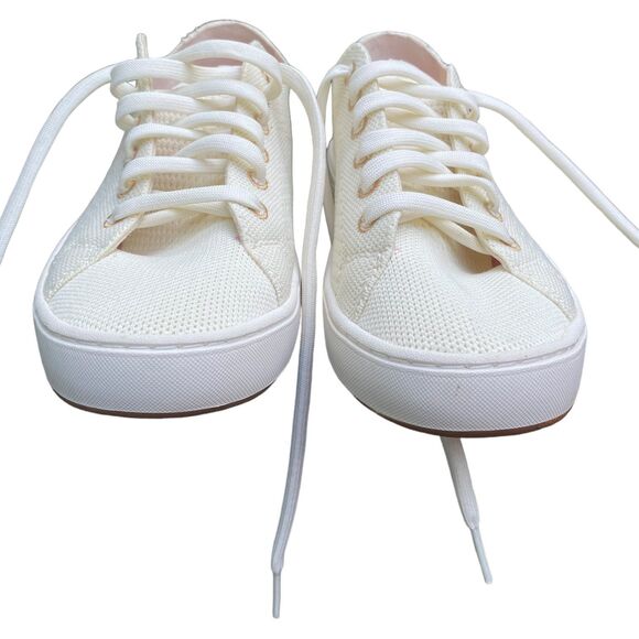 L.L.Bean Eco Bay cream rose gold Women's Sz 6 Knit Lace-up Sneakers Tennis Shoes - Picture 3 of 8